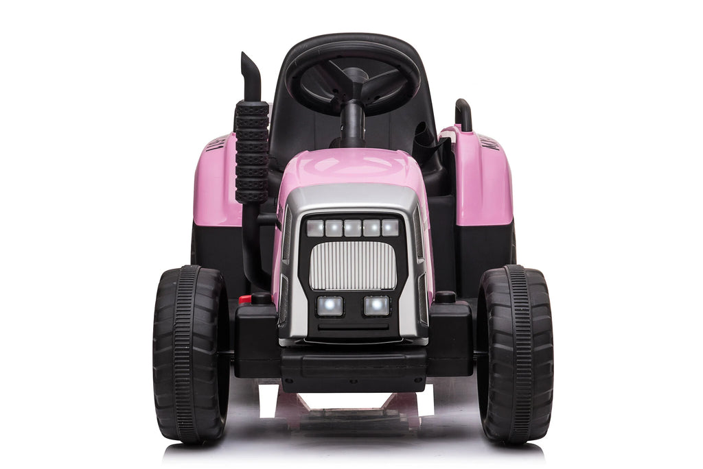 Elektromos gyermek traktor utánfutóval 12V - rózsaszín