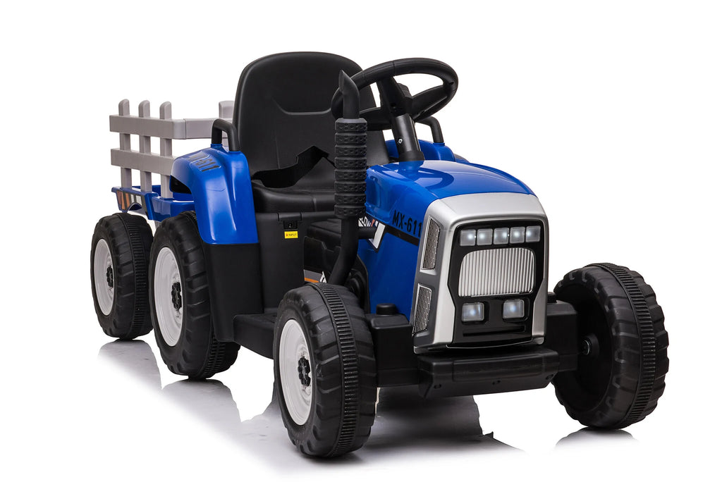 Elektromos gyermek traktor utánfutóval 12V - kék
