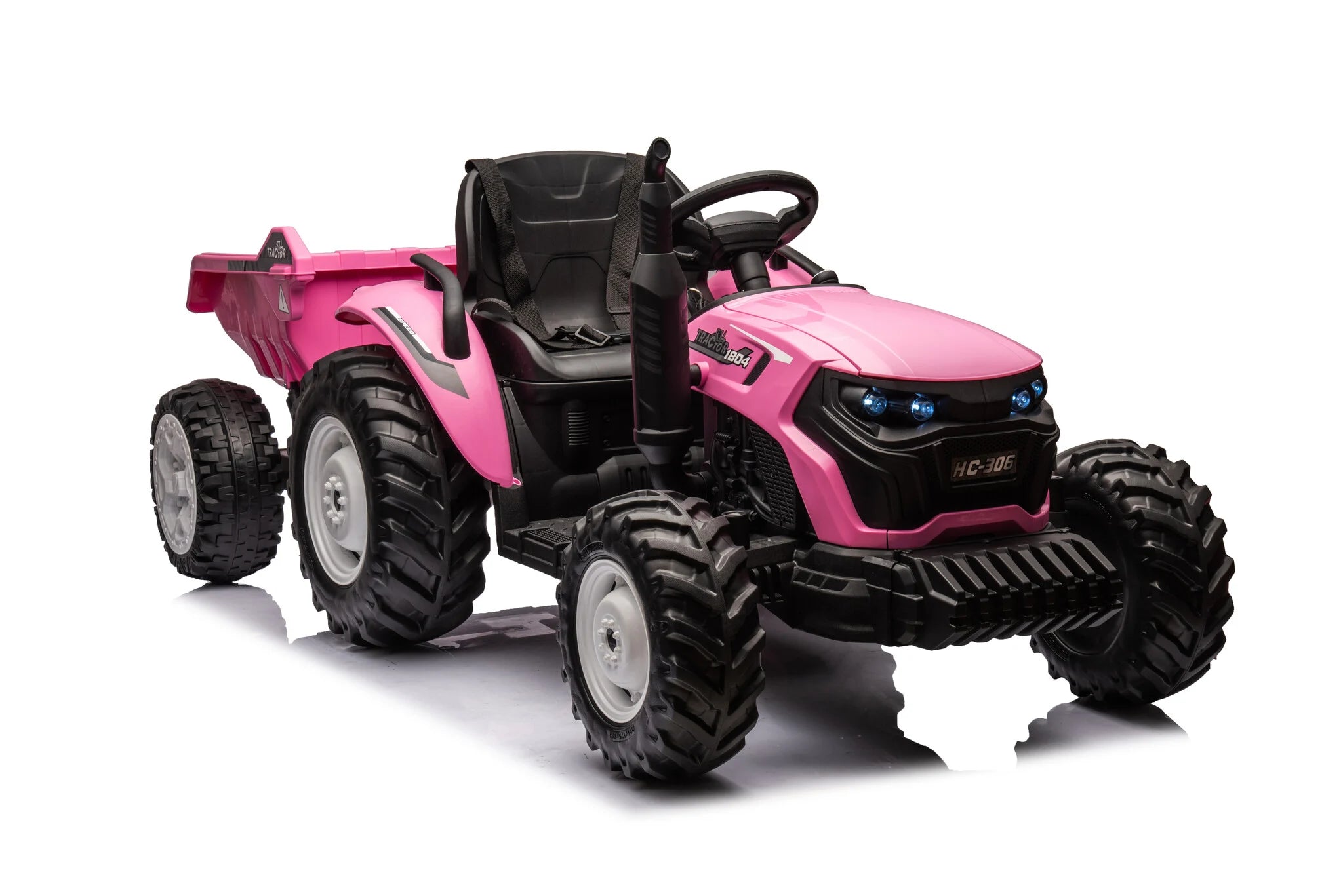 Traktor utánfutóval 24V - rózsaszín