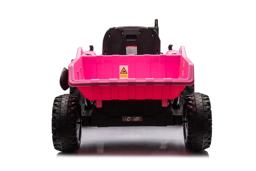 Traktor utánfutóval 24V - rózsaszín