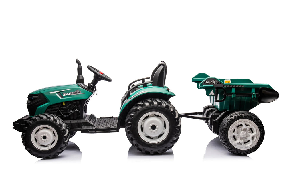 Traktor utánfutóval 24V - zöld