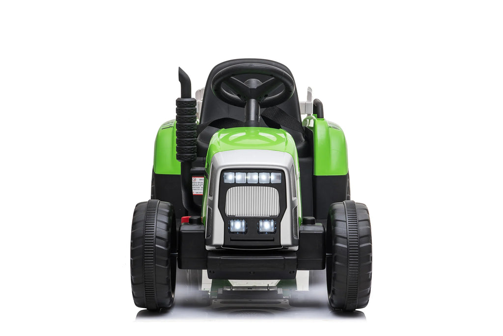 Elektromos gyermek traktor utánfutóval 12V - zöld