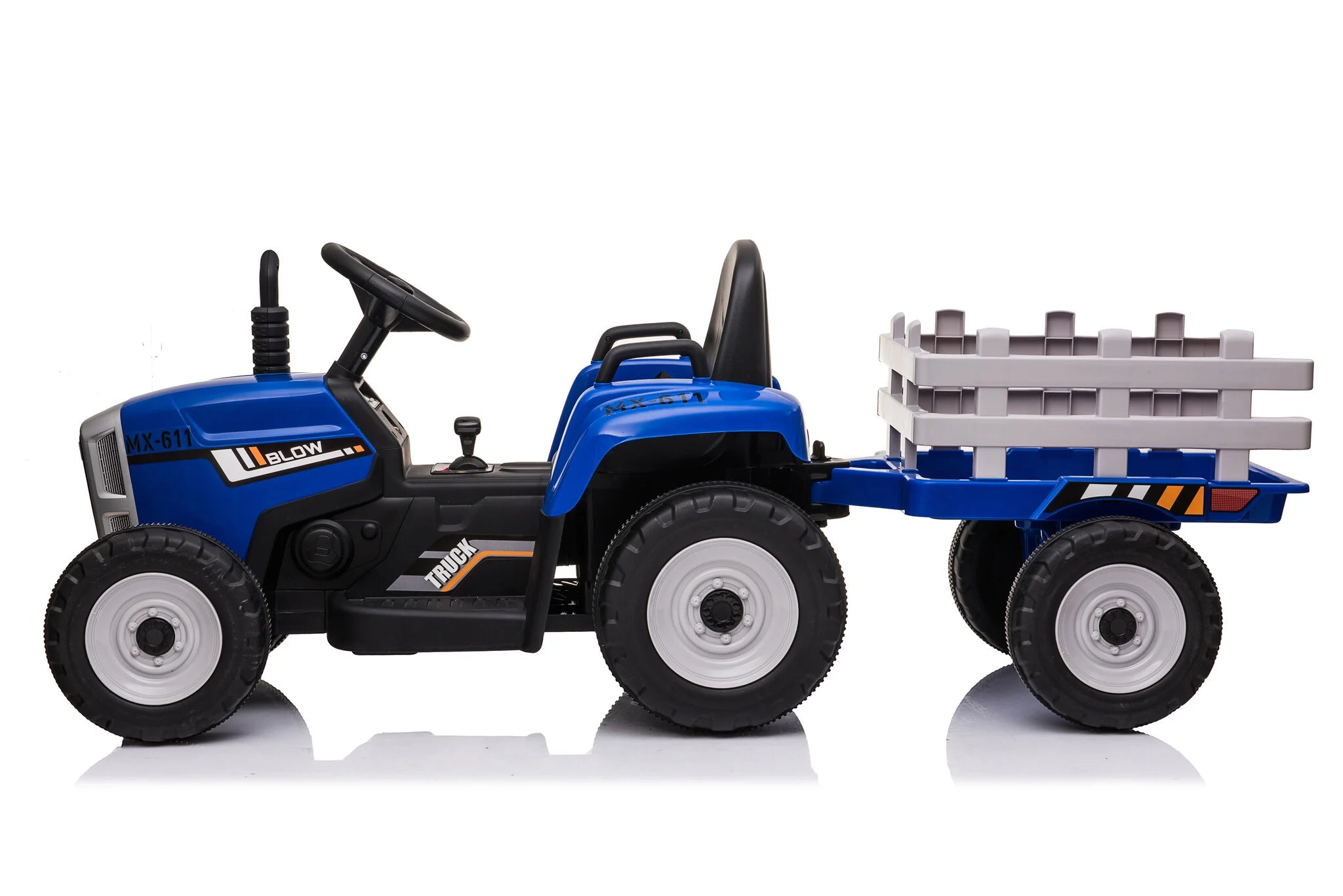 Elektromos gyermek traktor utánfutóval 12V - kék