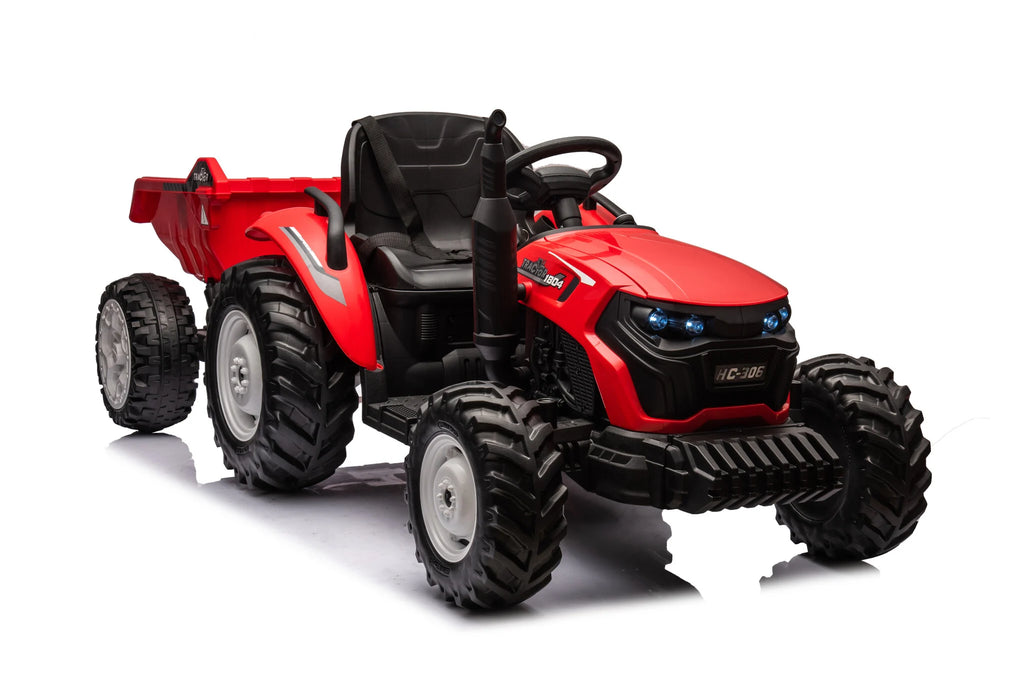Traktor utánfutóval 24V - piros