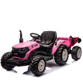 Traktor utánfutóval 24V - rózsaszín