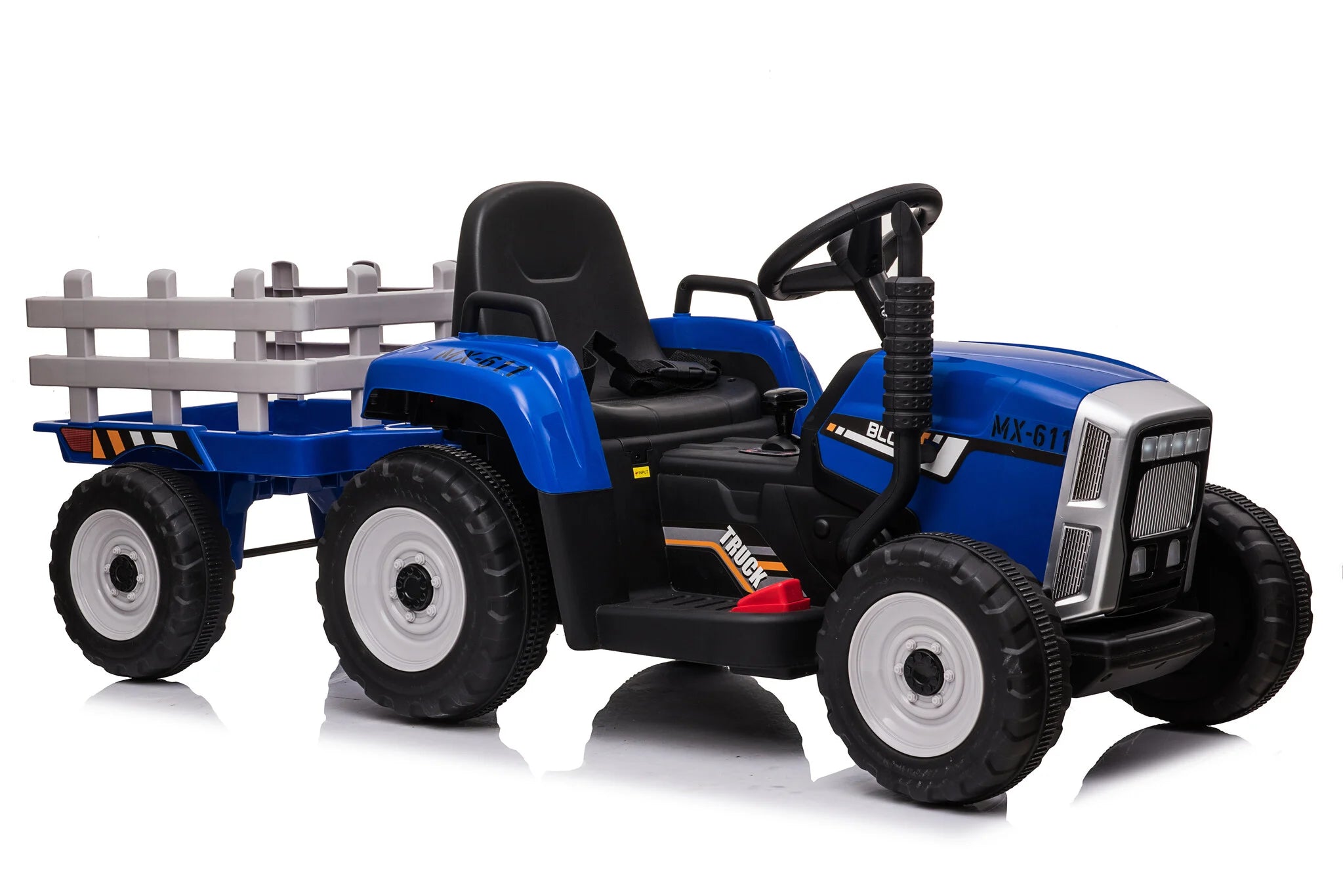 Elektromos gyermek traktor utánfutóval 12V - kék