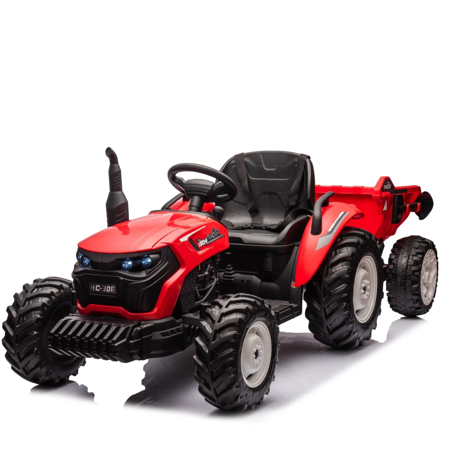 Traktor utánfutóval 24V - piros