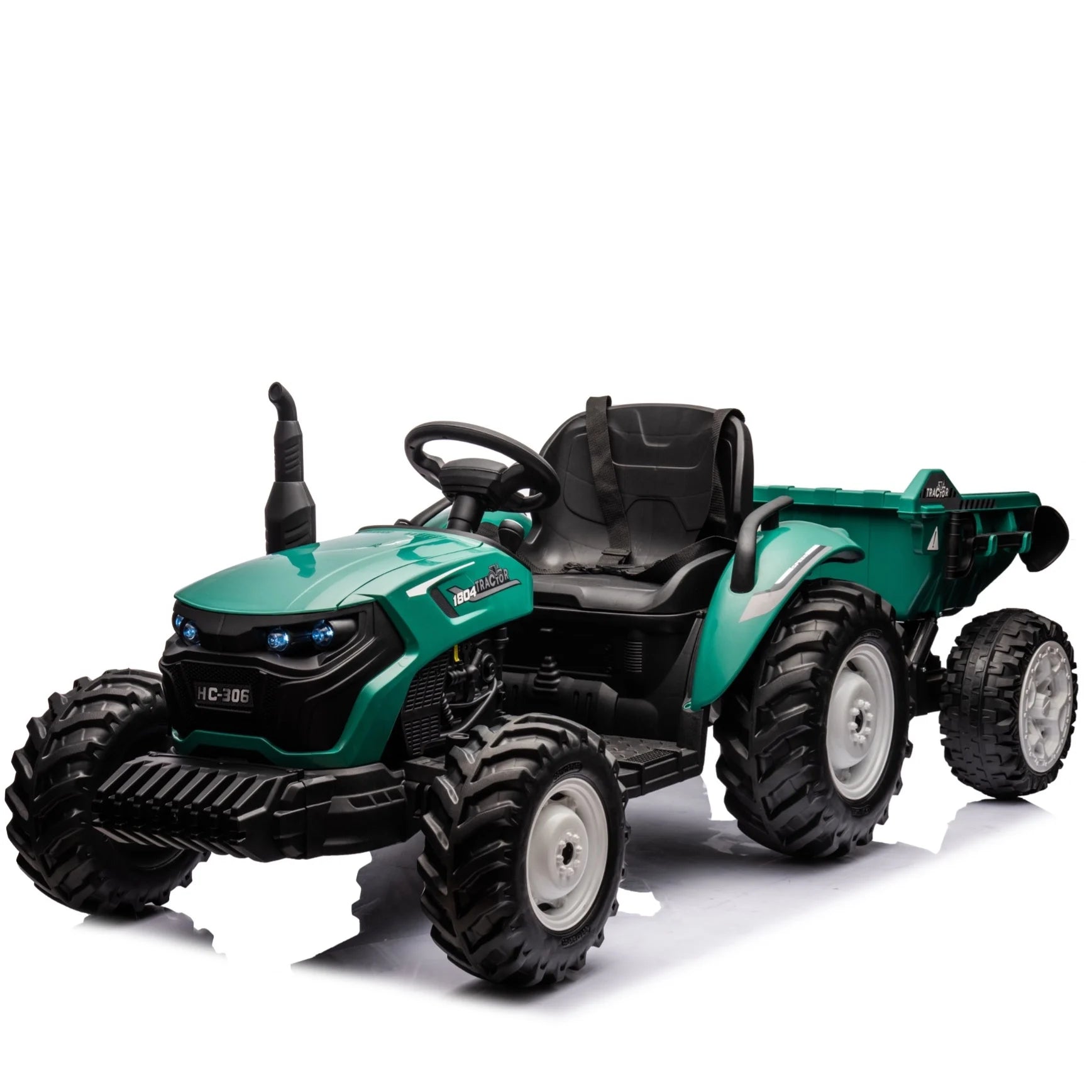 Traktor utánfutóval 24V - zöld